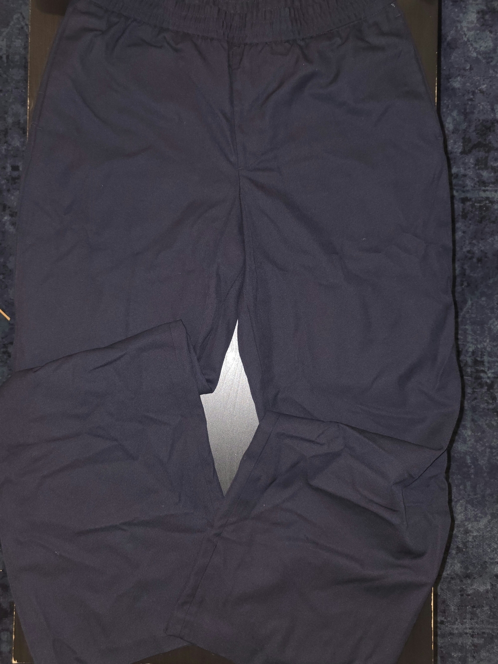 H&M Men's Navy Elastic-Waist Loose Fit Casual Pants